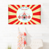Circus thema Baby shower Party Spandoek (Insitu)