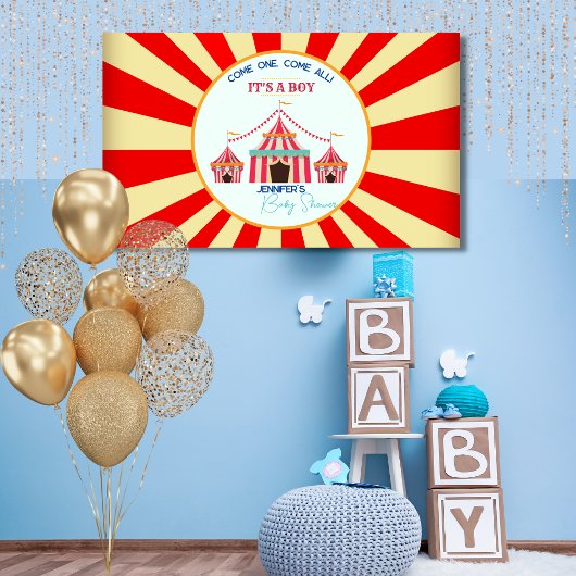 Circus thema Baby shower Party Spandoek
