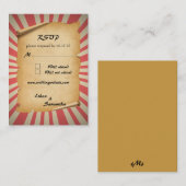 Circus thema bruiloft RSVP Notitiekaartje (Voorkant / Achterkant)