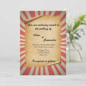 Circus thema bruiloft uitnodiging (Staand voorkant)