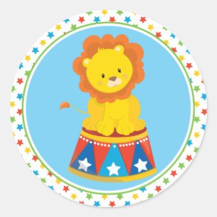 Circus Theme Lion Ronde Sticker