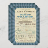  Circus Ticket Baby Boy Douche Uitnodiging (Voorkant / Achterkant)
