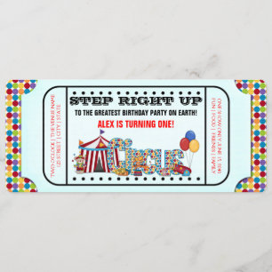 Circus Ticket Birthday Party Kaart