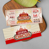 Circus Ticket First Birthday Invitation Kaart