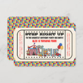  Circus Ticket Verjaardagsfeest Kaart (Voorkant / Achterkant)
