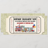  Circus Ticket Verjaardagsfeestuitnodiging Kaart (Voorkant / Achterkant)