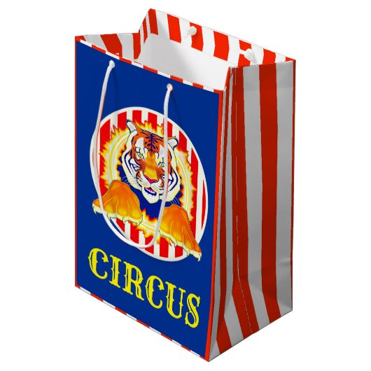 Circus Tiger gift Medium Cadeauzakje (Voorkant Gekanteld)