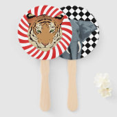 Circus Tijger en Olifant fans Handwaaier (Voorkant en achterkant)