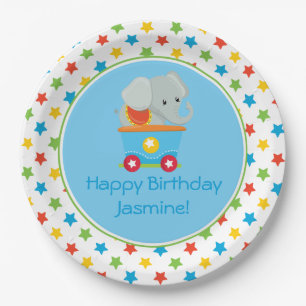 Circus Train Elephant Gepersonaliseerd Papieren Bordje