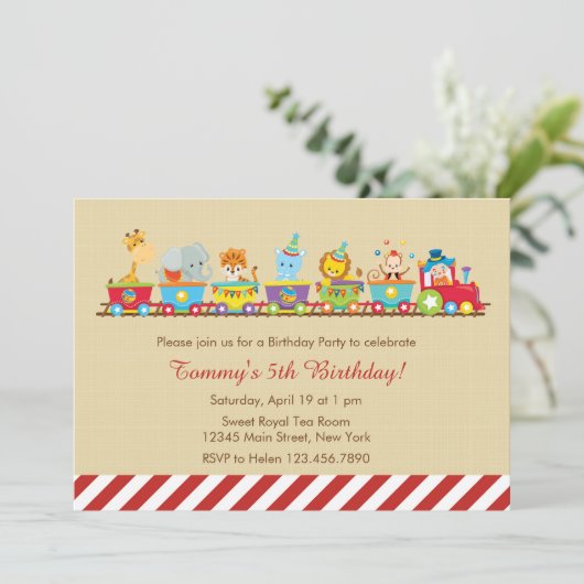 Circus Train Invitation Anniversaire (Debout devant)