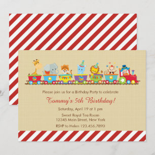 Circus Train Invitation Anniversaire