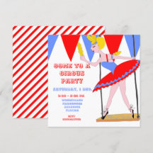 Circus Trapeze Artist Red Circus Tent Stripe Party