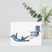 Circus Trapeze katten Briefkaart (Staand voorkant)