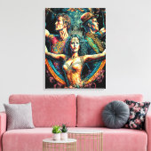 Circus Trapeze kunstenaars Cirque Art Canvas Afdruk (Insitu (Woonkamer))