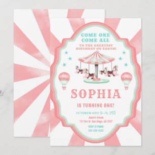 Circus uitnodiging 1e verjaardag