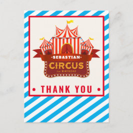 Circus verjaardagsfeest bedankt je kaart