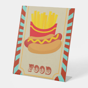 Circus Verjaardagsfeestje Eten Reclamebord Met Voetstuk