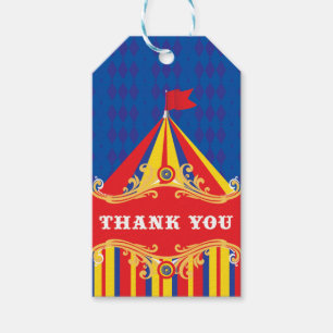 Circus verjaardagsfeestje gunst cadeau labels, dan cadeaulabel