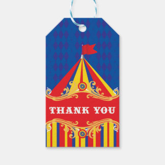Circus verjaardagsfeestje gunst cadeau labels, dan cadeaulabel