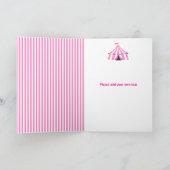 Circus Verjaardagsfeestje Roze Kaart (Binnen)