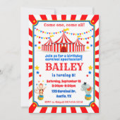 Circus verjaardagsuitnodiging Carnival Kaart (Voorkant)