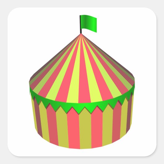 Circus Vierkante Sticker (Voorkant)