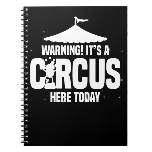 Circus Warning Carnaval Birthday Apparel Gift Notitieboek (Voorkant)