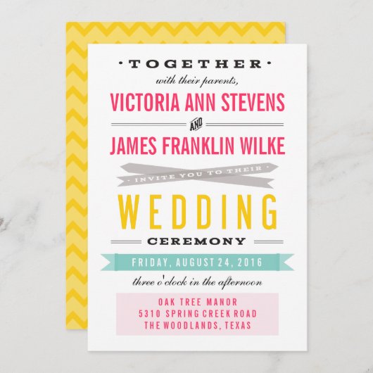  Circus Wedding Invitations Kaart (Voorkant / Achterkant)