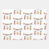 Circus Wrapping Paper Flat Sheet Set van 3 (Voorkant)