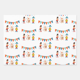 Circus Wrapping Paper Flat Sheet Set van 3
