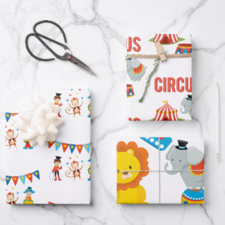 Circus Wrapping Paper Flat Sheet Set van 3