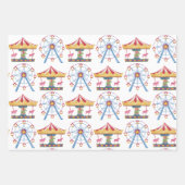 Circus Wrapping Paper Flat Sheet Set van 3 (Voorkant)