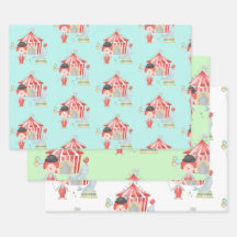 Circus wrapping paper, verjaardagskadeklap