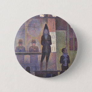 Circus Zijeshow door Georges Seurat, Vintage Kunst Ronde Button 5,7 Cm