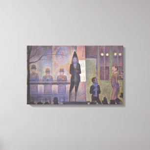Circus Zijshow door Georges Seurat, Vintage Kunst Canvas Afdruk