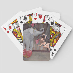 Circusacrobaat Olifant Speelkaarten Aquarel