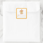 Circusclown-cadeaubelletje Vierkante Sticker (Tas)