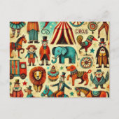 circuscollage briefkaart (Voorkant)