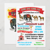 circusdieren Babyschoenen Kaart (Voorkant / Achterkant)