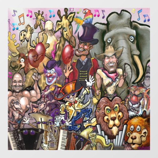 Circusdroom Raamsticker (Vel)
