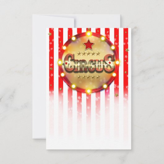 Circusfeest Rood Wit Goud Gestreept Tafelnummer (Achterkant)