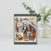 Circushonden,  illustratie, briefkaart (Staand voorkant)