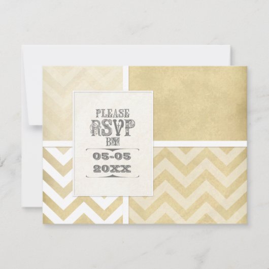 Circusposter stijl - Ombre Chevron streep Zig Zag Save The Date (Voorkant)