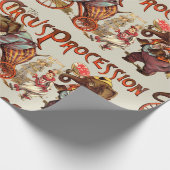 Circusprocessie olifant Antiek kunst Cadeaupapier (Hoek)