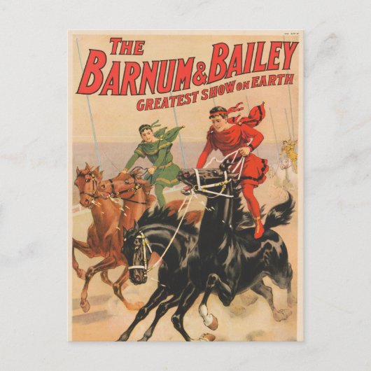 Circusraces met Mannen die zich uitstrekken over t Briefkaart (Voorkant)