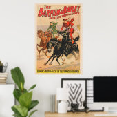 Circusraces met Mannen die zich uitstrekken over t Poster (Thuiskantoor)