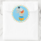Circusthema | Olifant op Circus Ball Ronde Sticker (Tas)