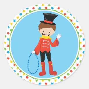 Circusthema   Ringmeester Ronde Sticker