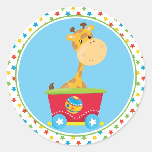 circustrein | GIRAFFE Ronde Sticker (Voorkant)