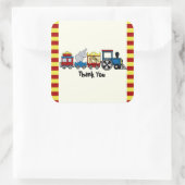 circustrein vierkante sticker (Tas)